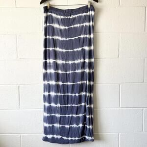 Rip Curl Blue White Tie Dye Long Boho Maxi Skirt With Slit Women's XL